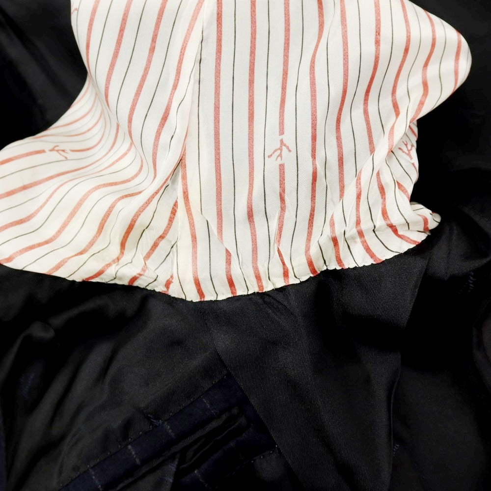 【中古】イザイア ISAIA GREGORY ウールカシミヤ ストライプ 3つボタンスーツ ネイビーxグレー【サイズ48】【 状態ランクC 】【 メンズ 】