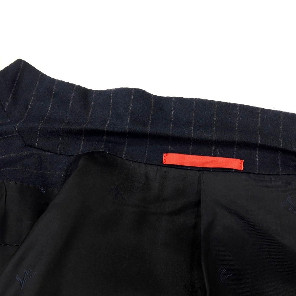 【中古】イザイア ISAIA GREGORY ウールカシミヤ ストライプ 3つボタンスーツ ネイビーxグレー【サイズ48】【 状態ランクC 】【 メンズ 】