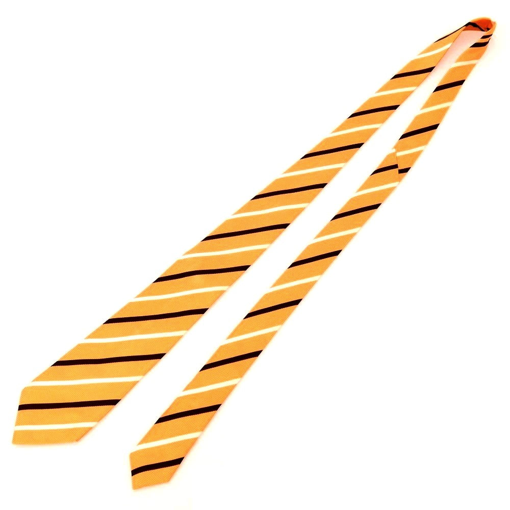 【中古】ニッキー nicky シルク ストライプ柄ネクタイ オレンジxカーキ【 状態ランクB 】【 メンズ 】