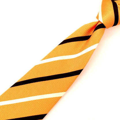 【中古】ニッキー nicky シルク ストライプ柄ネクタイ オレンジxカーキ【 状態ランクB 】【 メンズ 】