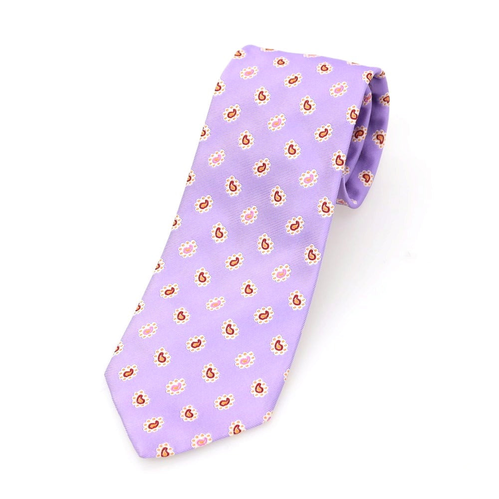 【中古】エトロ ETRO シルク ペイズリー柄ネクタイ ライトパープル【 状態ランクB 】【 メンズ 】
