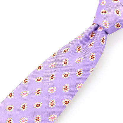 【中古】エトロ ETRO シルク ペイズリー柄ネクタイ ライトパープル【 状態ランクB 】【 メンズ 】