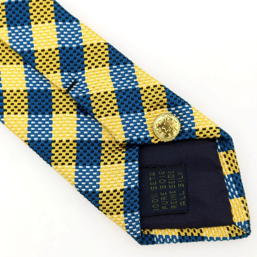 【中古】フランコバッシ FRANCO BASSI シルク チェック柄ネクタイ イエローxブルー【 状態ランクB 】【 メンズ 】