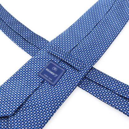 【中古】ビームスエフ BEAMS F シルク 総柄ネクタイ ブルー【 状態ランクB 】【 メンズ 】