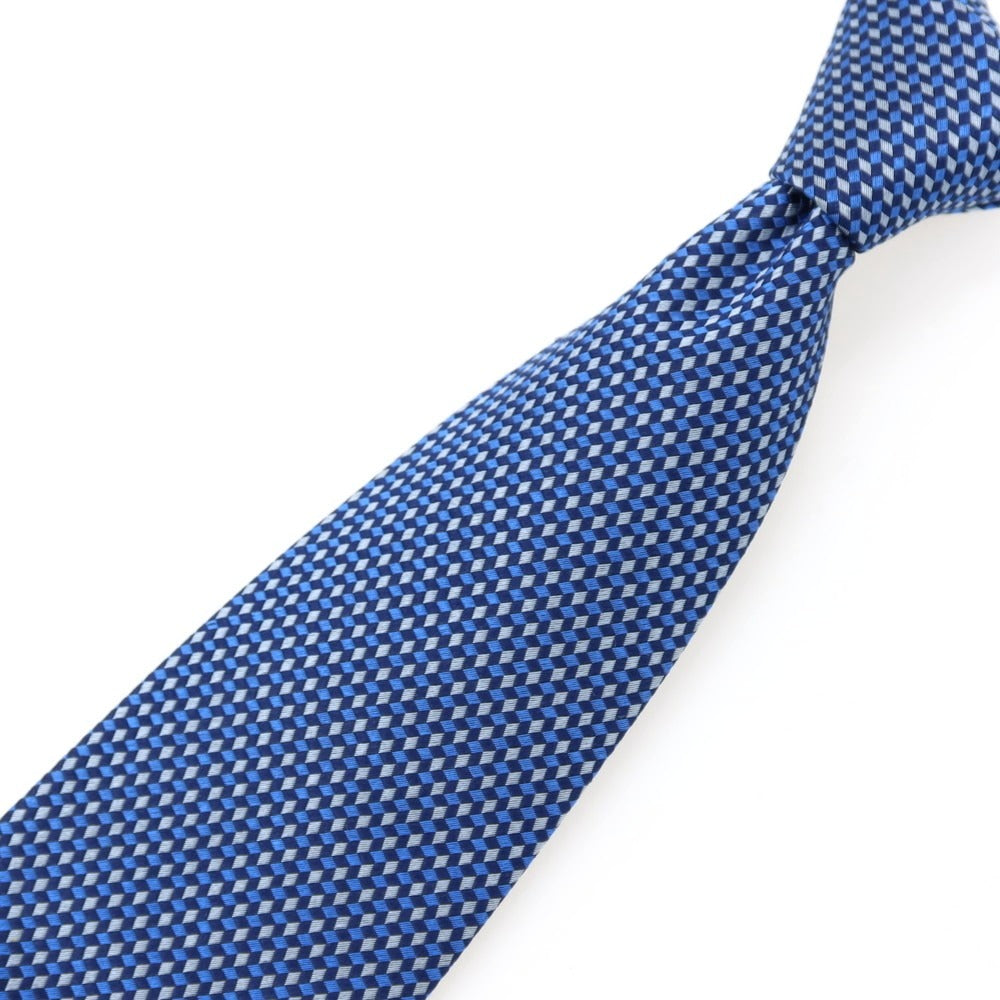 【中古】ビームスエフ BEAMS F シルク 総柄ネクタイ ブルー【 状態ランクB 】【 メンズ 】