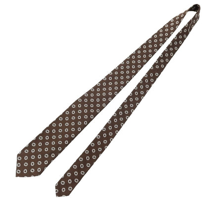 【中古】【未使用】フィオリオ FIORIO シルク 小紋柄ネクタイ ダークブラウン【 状態ランクS 】【 メンズ 】