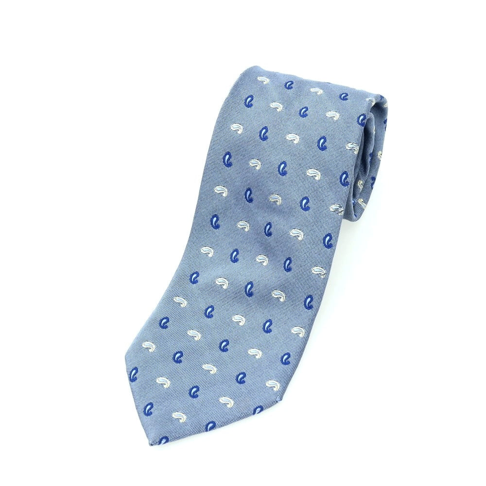 【中古】ファットーリ Fattori シルク ペイズリー柄ネクタイ サックス系【 状態ランクC 】【 メンズ 】