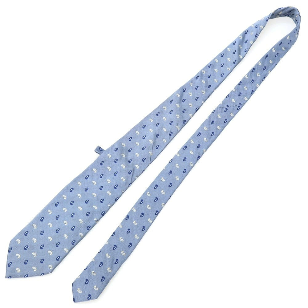 【中古】ファットーリ Fattori シルク ペイズリー柄ネクタイ サックス系【 状態ランクC 】【 メンズ 】 [APD]