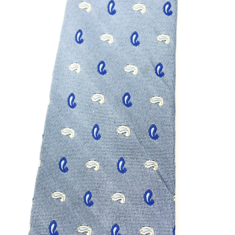 【中古】ファットーリ Fattori シルク ペイズリー柄ネクタイ サックス系【 状態ランクC 】【 メンズ 】 [APD]