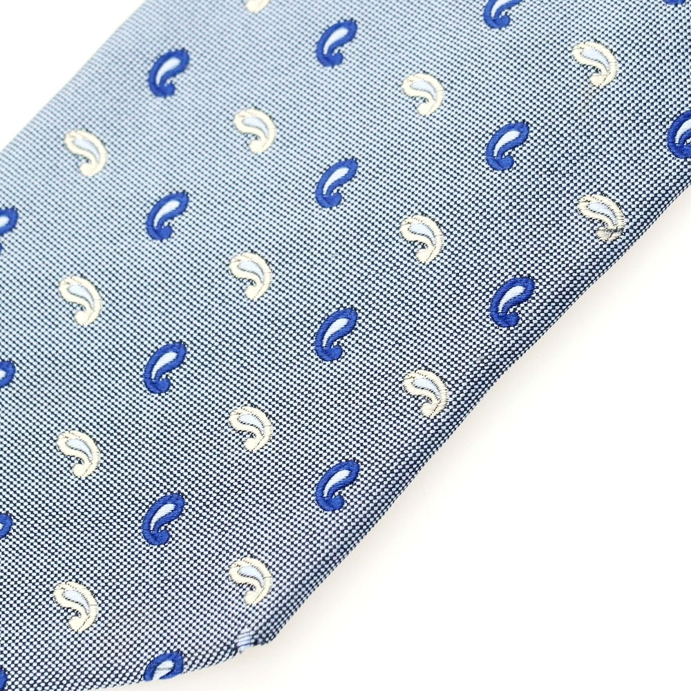 【中古】ファットーリ Fattori シルク ペイズリー柄ネクタイ サックス系【 状態ランクC 】【 メンズ 】 [APD]