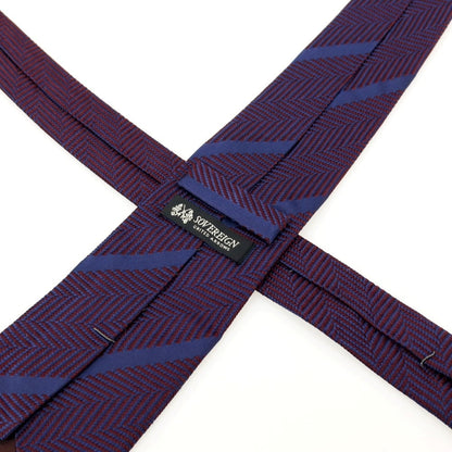 【中古】ソブリン SOVEREIGN シルク ストライプ柄ネクタイ ボルドーxネイビー【 状態ランクB 】【 メンズ 】