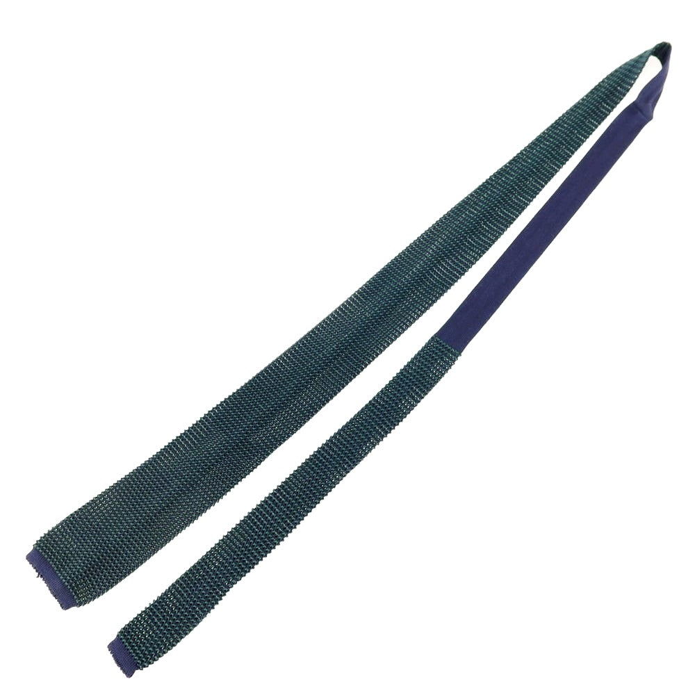【中古】コルネリアーニ CORNELIANI シルク ニットタイ グリーンxネイビー【 状態ランクB 】【 メンズ 】