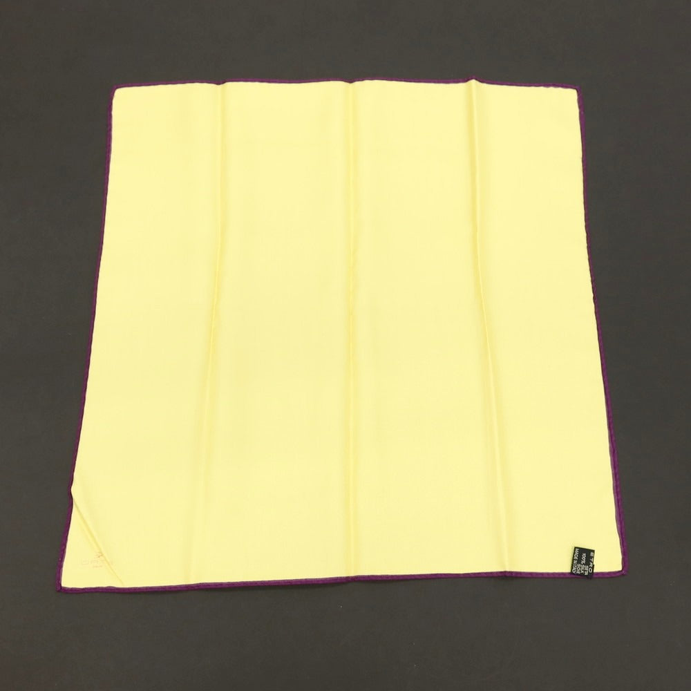 【中古】エトロ ETRO シルク ポケットチーフ イエローxパープル【 状態ランクB 】【 メンズ 】