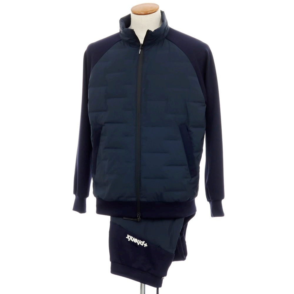 【中古】プラスフェニックス Plus Phenix ポリエステル ダウン セットアップ ネイビー【サイズM/M】【 状態ランクB 】【 メンズ 】