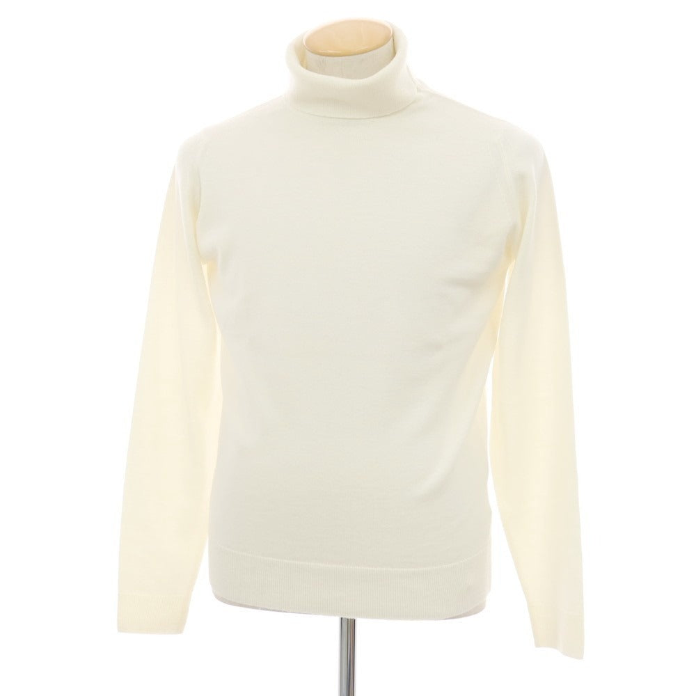 【中古】ジョンスメドレー JOHN SMEDLEY ウール タートルネック プルオーバーニット オフホワイト【サイズS】【 状態ランクB 】【 メンズ 】