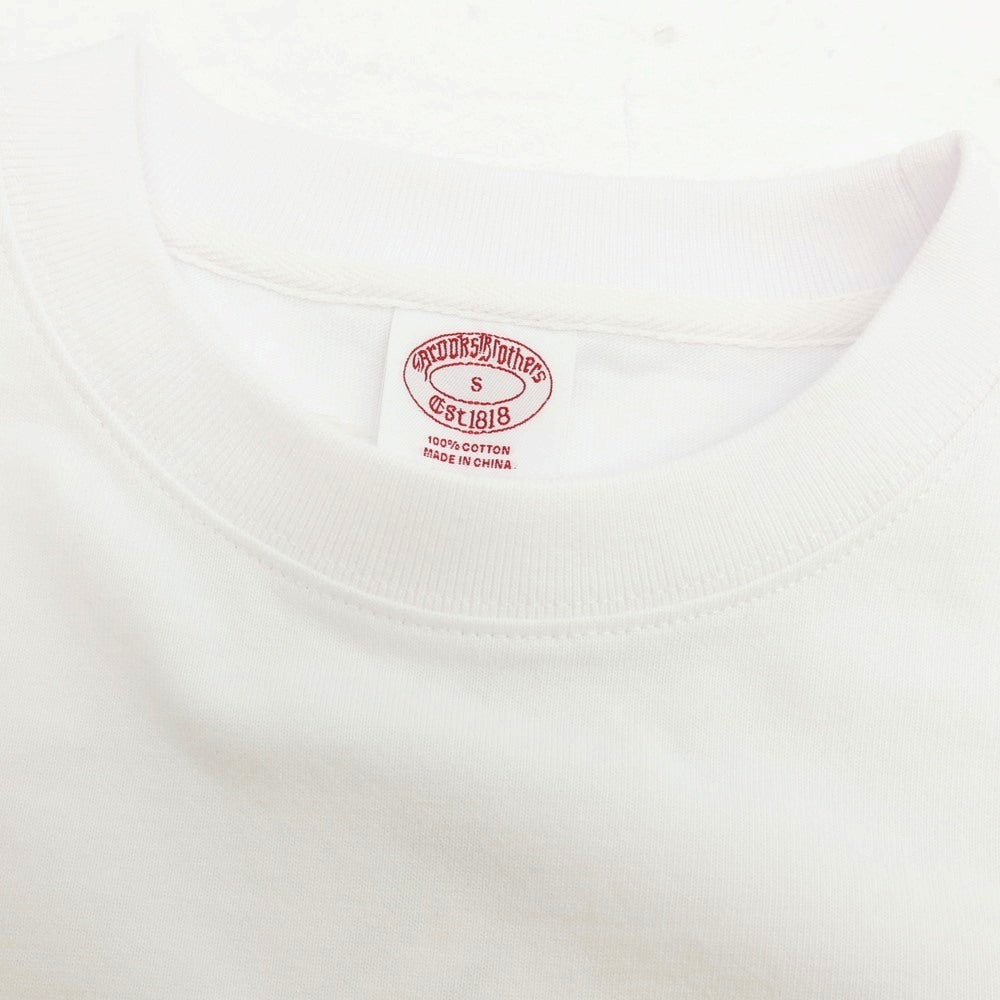 【中古】【未使用】ブルックスブラザーズ Brooks Brothers コットン クルーネック 長袖Ｔシャツ ホワイト【 サイズS 】【 状態ランクS 】【 メンズ 】 [BPD]