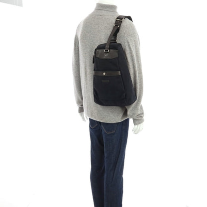 【中古】ダニエルアンドボブ Daniel &amp; Bob キャンバス レザー ボディバッグ ブラック【 状態ランクC 】【 メンズ 】