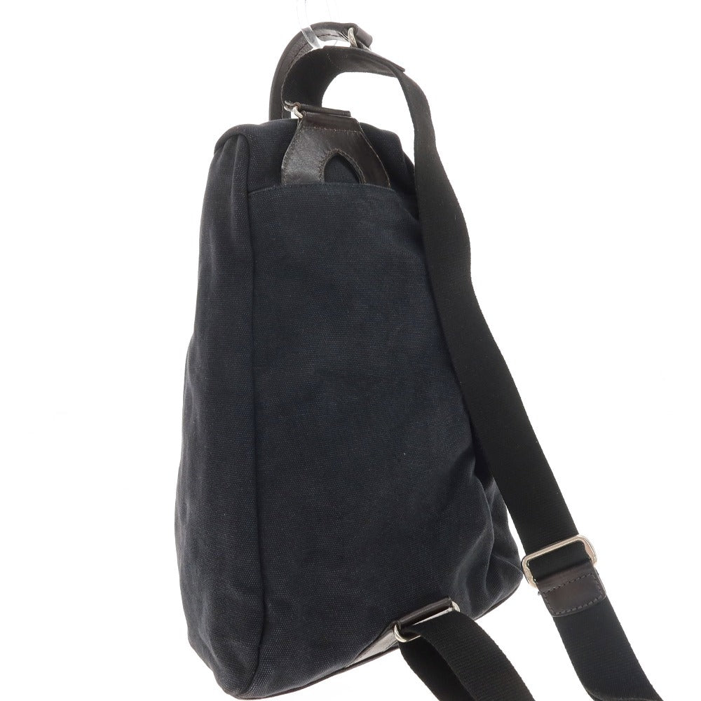 【中古】ダニエルアンドボブ Daniel &amp; Bob キャンバス レザー ボディバッグ ブラック【 状態ランクC 】【 メンズ 】