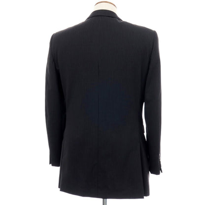 【中古】グッチ GUCCI ストレッチウール ストライプ テーラードジャケット ブラックxホワイト【サイズ46】【 状態ランクB 】【 メンズ 】