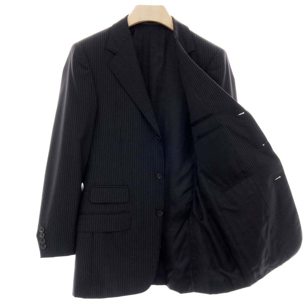 【中古】グッチ GUCCI ストレッチウール ストライプ テーラードジャケット ブラックxホワイト【サイズ46】【 状態ランクB 】【 メンズ 】