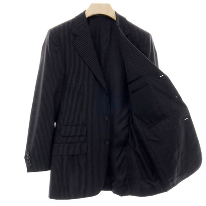 【中古】グッチ GUCCI ストレッチウール ストライプ テーラードジャケット ブラックxホワイト【サイズ46】【 状態ランクB 】【 メンズ 】