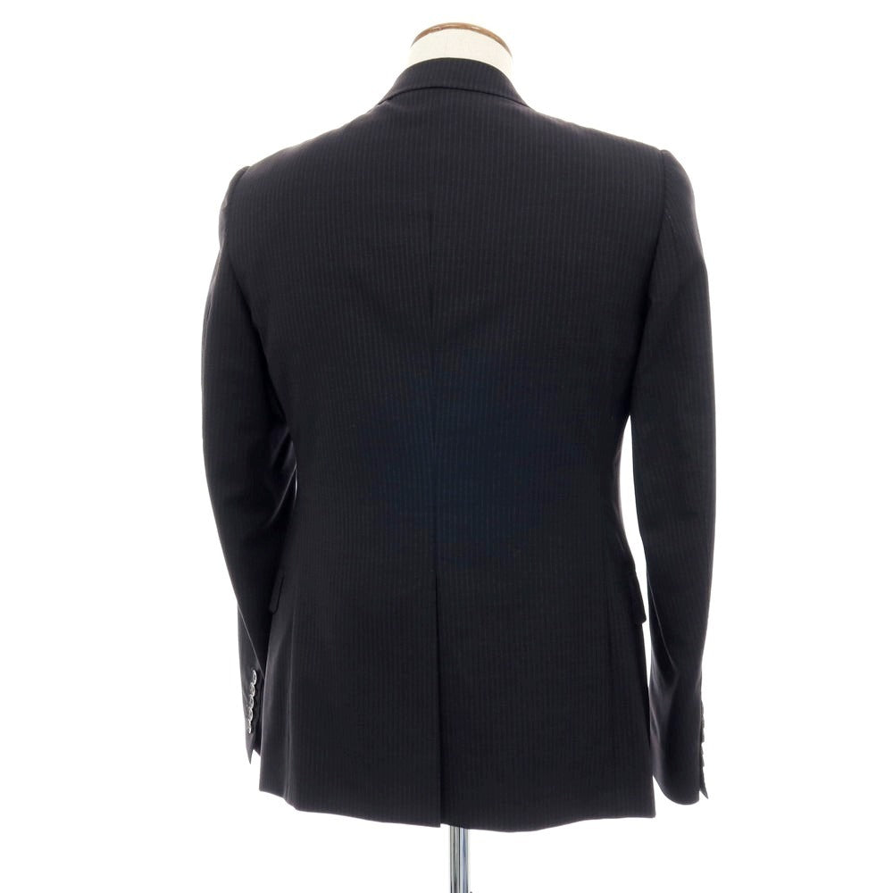 【中古】グッチ GUCCI ウール ストライプ テーラードジャケット ブラックxグレー【サイズ46】【 状態ランクB 】【 メンズ 】