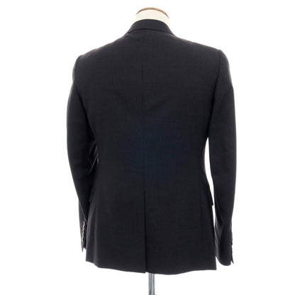 【中古】グッチ GUCCI ウール ストライプ テーラードジャケット ブラックxグレー【サイズ46】【 状態ランクB 】【 メンズ 】