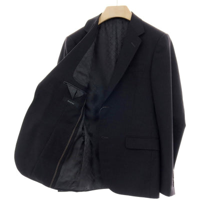 【中古】グッチ GUCCI ウール ストライプ テーラードジャケット ブラックxグレー【サイズ46】【 状態ランクB 】【 メンズ 】