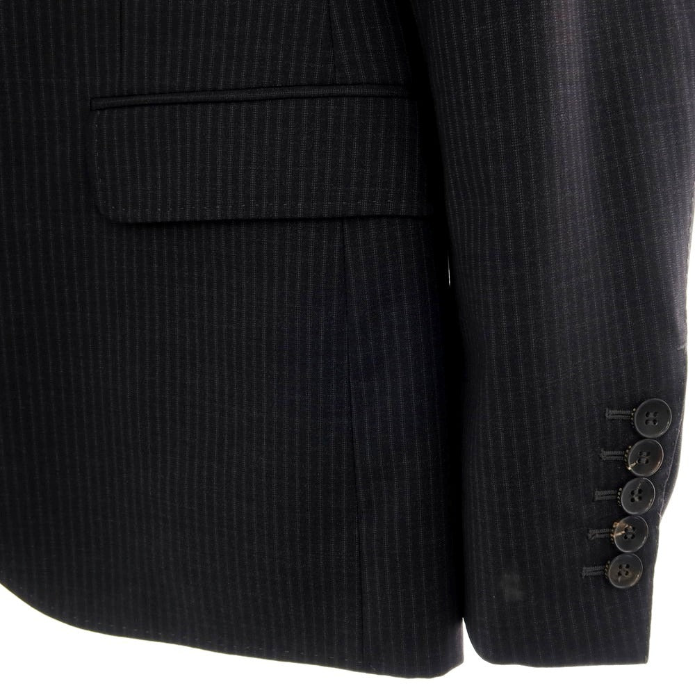 【中古】グッチ GUCCI ウール ストライプ テーラードジャケット ブラックxグレー【サイズ46】【 状態ランクB 】【 メンズ 】