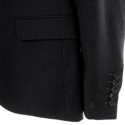 【中古】グッチ GUCCI ウール ストライプ テーラードジャケット ブラックxグレー【サイズ46】【 状態ランクB 】【 メンズ 】