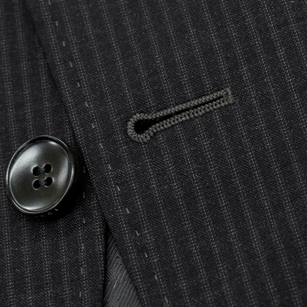 【中古】グッチ GUCCI ウール ストライプ テーラードジャケット ブラックxグレー【サイズ46】【 状態ランクB 】【 メンズ 】