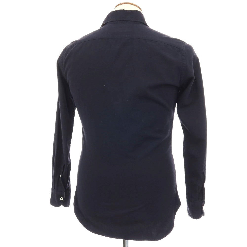 【中古】ジャンネット giannetto コットン ホリゾンタルカラー カジュアルシャツ ネイビー【サイズ39】【 状態ランクC 】【 メンズ 】