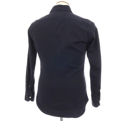 【中古】ジャンネット giannetto コットン ホリゾンタルカラー カジュアルシャツ ネイビー【サイズ39】【 状態ランクC 】【 メンズ 】