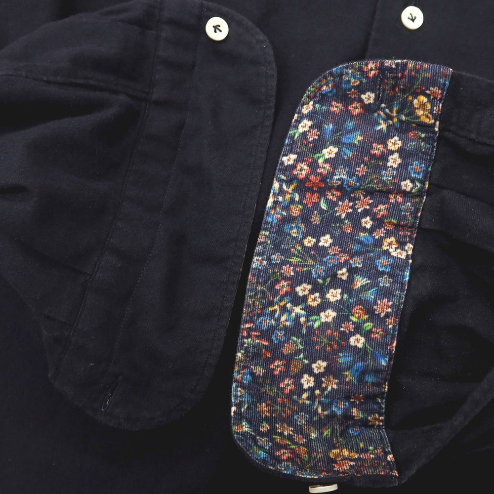 【中古】ジャンネット giannetto コットン ホリゾンタルカラー カジュアルシャツ ネイビー【サイズ39】【 状態ランクC 】【 メンズ 】