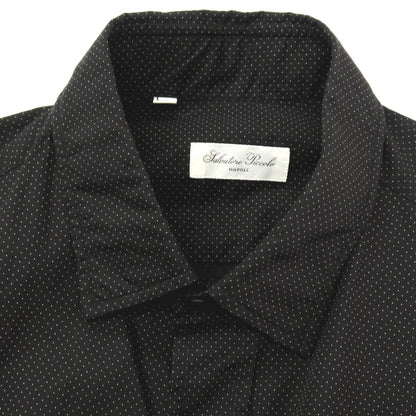 【中古】サルヴァトーレピッコロ Salvatore Piccolo コットン ピンドット カジュアルシャツ ブラック【サイズ39】【 状態ランクB 】【 メンズ 】