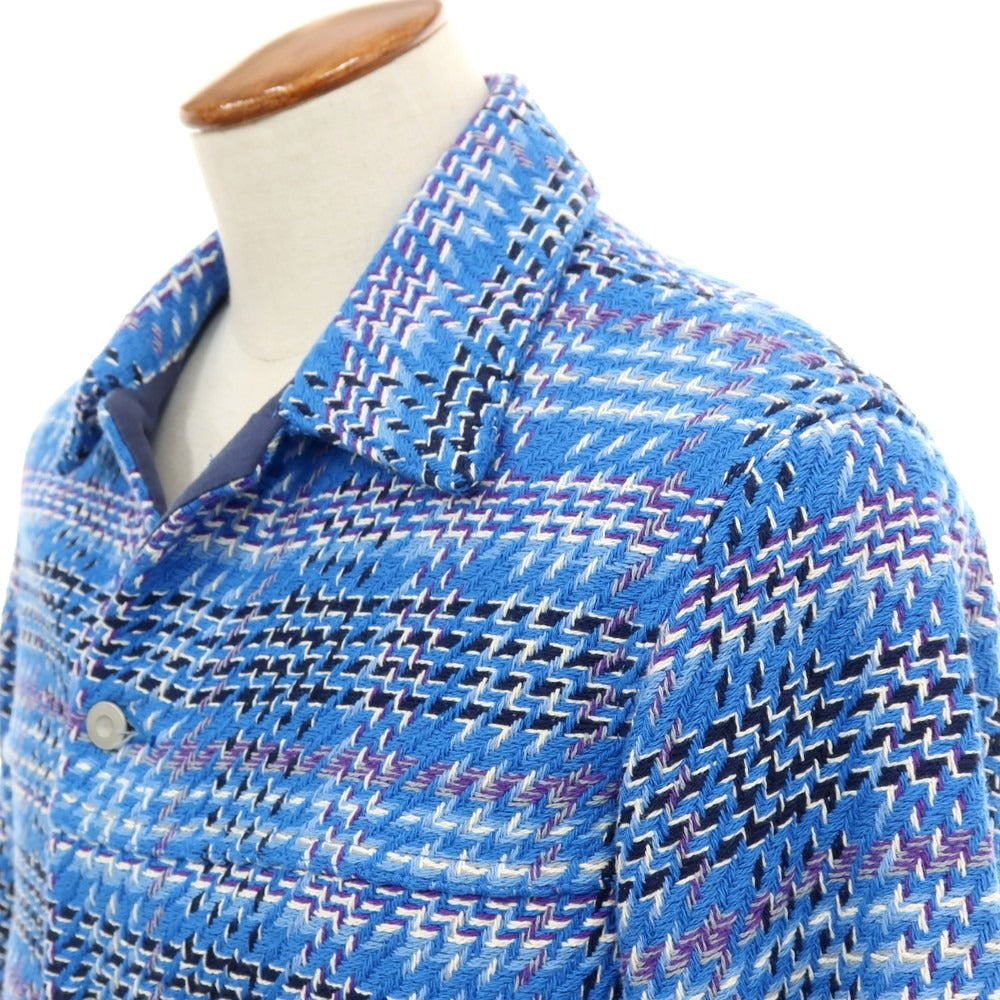 【中古】デヴォー DEVEAUX エディフィス別注 コットンポリエステルレーヨン チェック トラッカージャケット ブルー【サイズM】【 状態ランクB 】【 メンズ 】