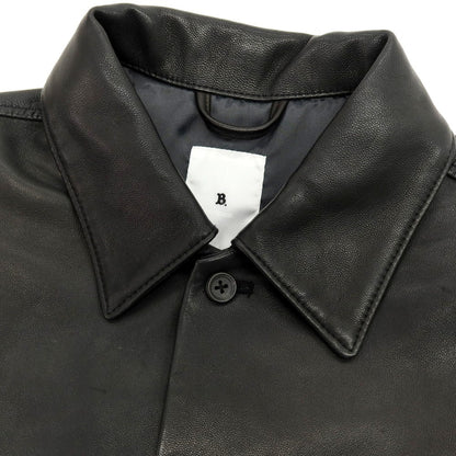 【中古】ラブ―クル LA BOUCLE シープスキン レザー カジュアルシャツ ブラック【サイズ1】【 状態ランクB 】【 メンズ 】