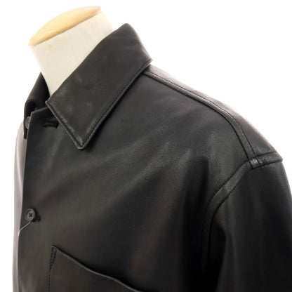 【中古】ラブ―クル LA BOUCLE シープスキン レザー カジュアルシャツ ブラック【サイズ1】【 状態ランクB 】【 メンズ 】