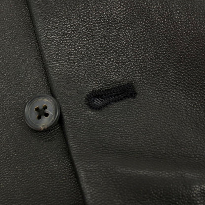 【中古】ラブ―クル LA BOUCLE シープスキン レザー カジュアルシャツ ブラック【サイズ1】【 状態ランクB 】【 メンズ 】