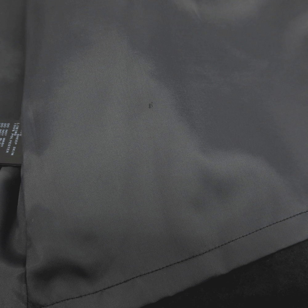 【中古】ラブ―クル LA BOUCLE シープスキン レザー カジュアルシャツ ブラック【サイズ1】【 状態ランクB 】【 メンズ 】