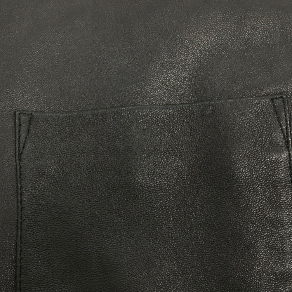 【中古】ラブ―クル LA BOUCLE シープスキン レザー カジュアルシャツ ブラック【サイズ1】【 状態ランクB 】【 メンズ 】