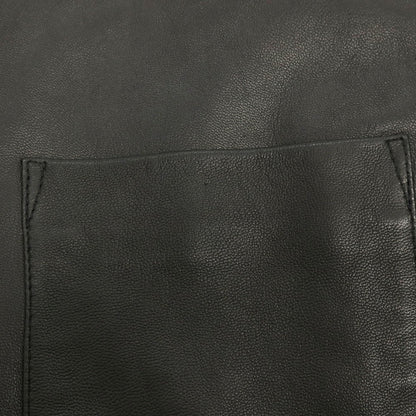 【中古】ラブ―クル LA BOUCLE シープスキン レザー カジュアルシャツ ブラック【サイズ1】【 状態ランクB 】【 メンズ 】