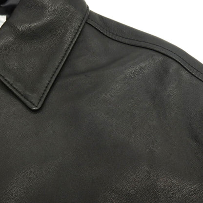 【中古】ラブ―クル LA BOUCLE シープスキン レザー カジュアルシャツ ブラック【サイズ1】【 状態ランクB 】【 メンズ 】