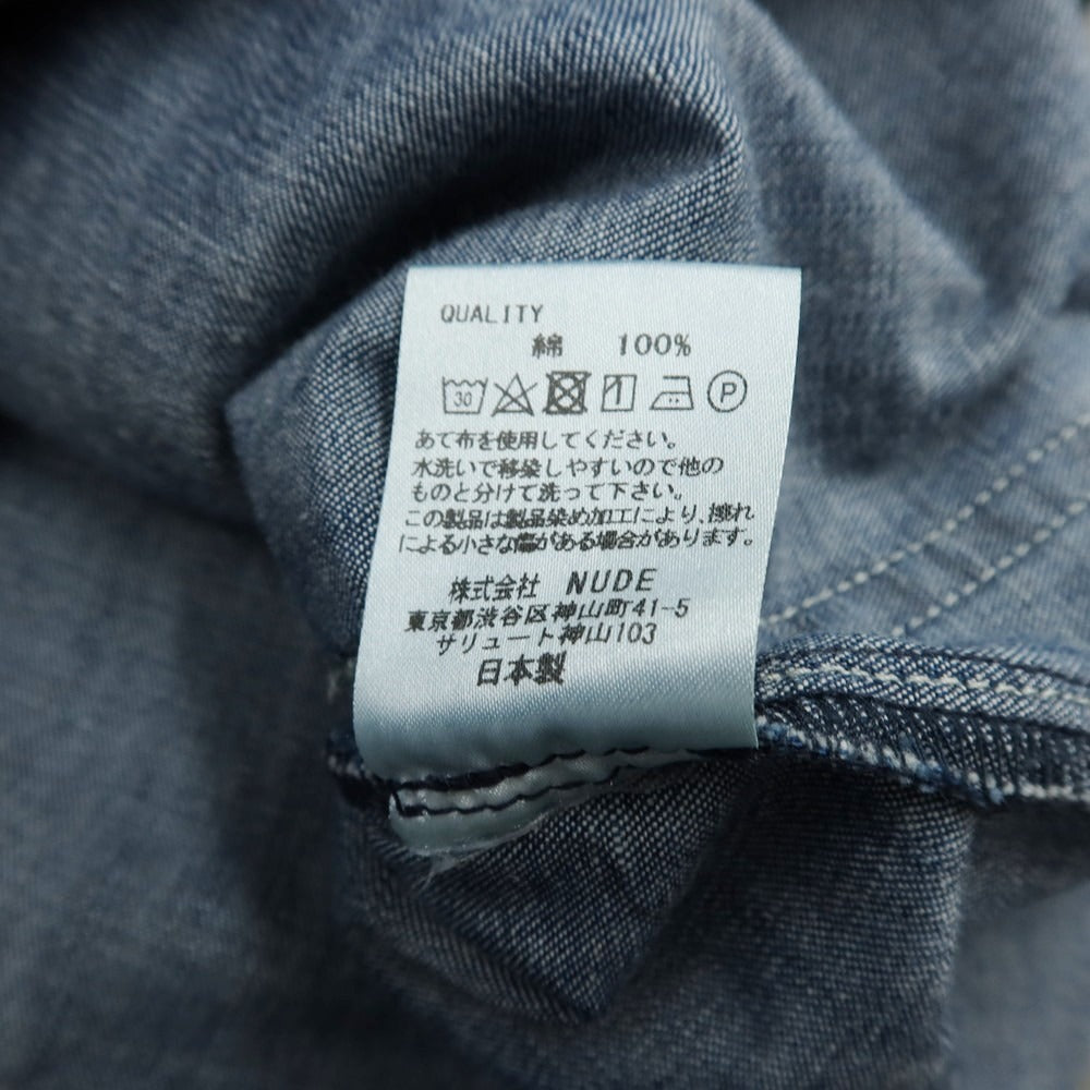 【中古】ヌードマサヒコマルヤマ nude:masahiko maruyama コットン デニム シャツロングコート ブルー【サイズ1】【 状態ランクB 】【 メンズ 】