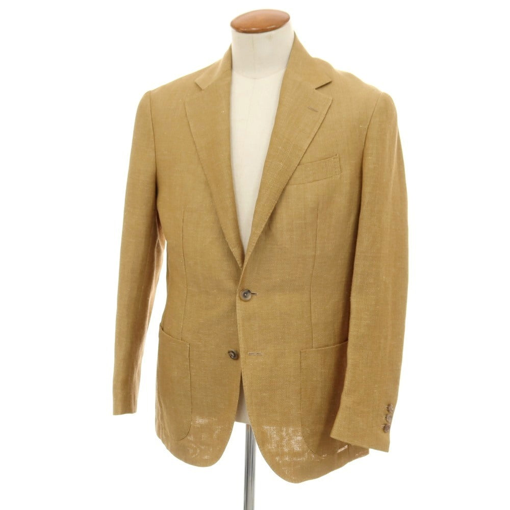【中古】デペトリロ DE PETRILLO ウールリネン 3B テーラードジャケット イエローベージュ【サイズ48】【 状態ランクA 】【 メンズ 】