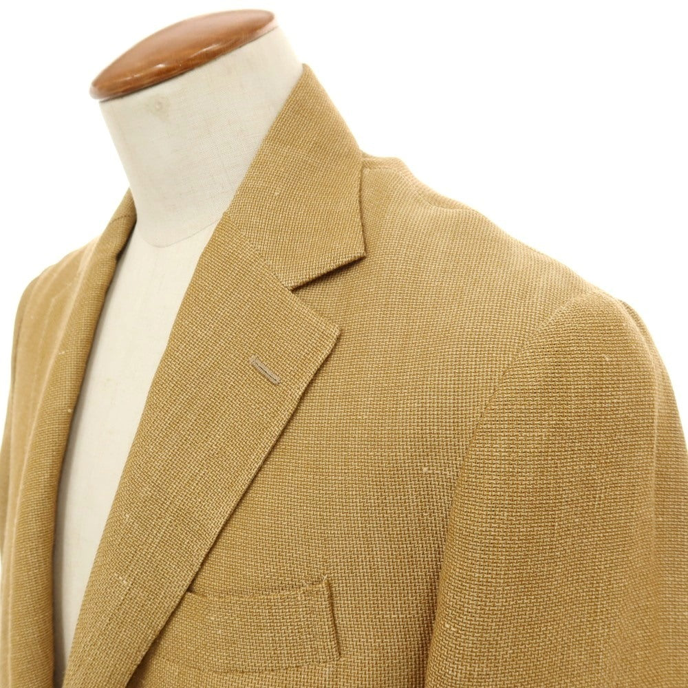 【中古】デペトリロ DE PETRILLO ウールリネン 3B テーラードジャケット イエローベージュ【サイズ48】【 状態ランクA 】【 メンズ 】