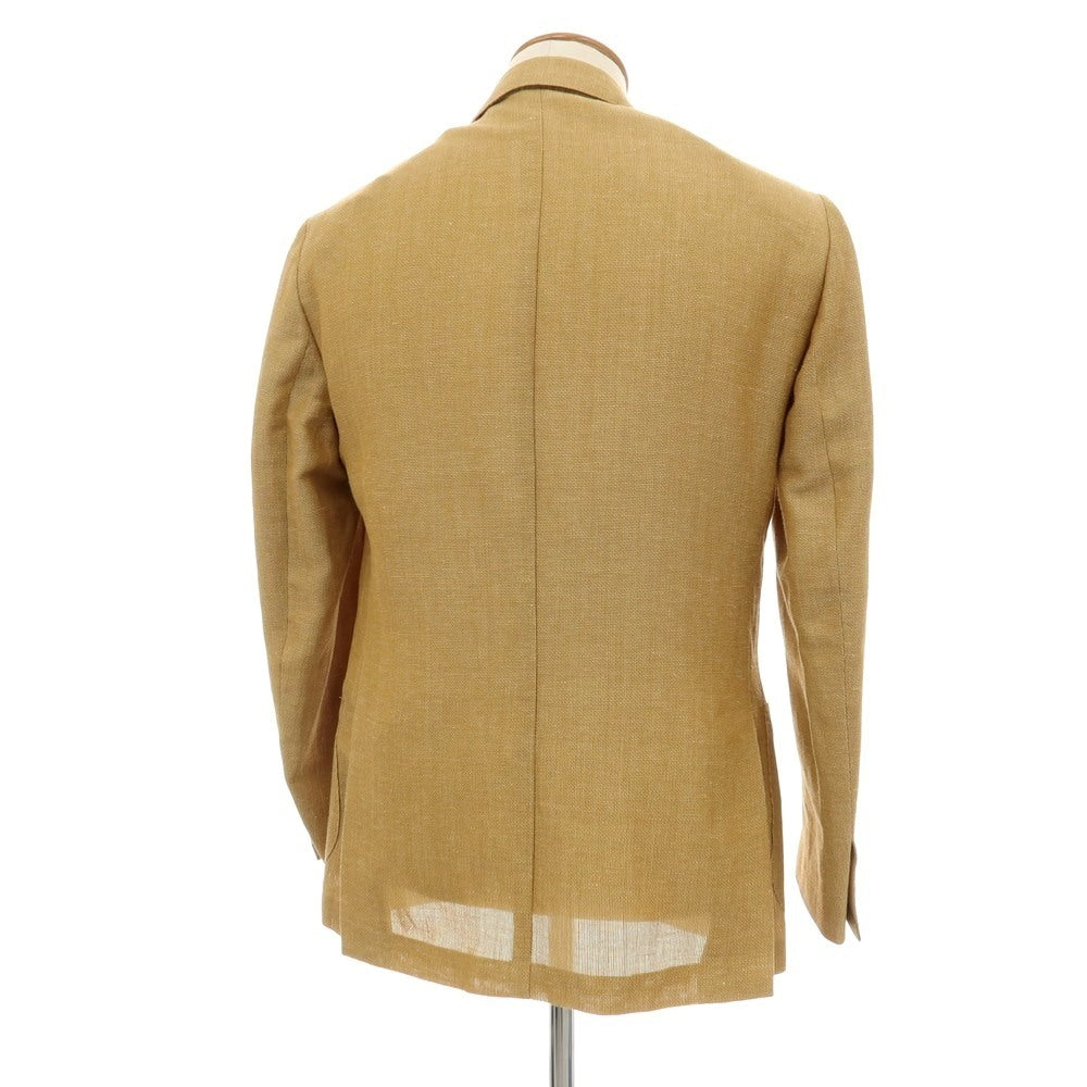 【中古】デペトリロ DE PETRILLO ウールリネン 3B テーラードジャケット イエローベージュ【サイズ48】【 状態ランクA 】【 メンズ 】