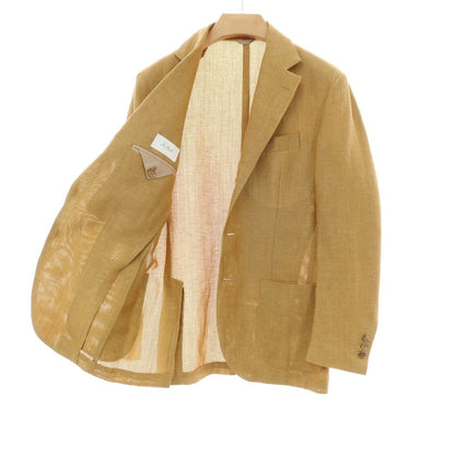 【中古】デペトリロ DE PETRILLO ウールリネン 3B テーラードジャケット イエローベージュ【サイズ48】【 状態ランクA 】【 メンズ 】