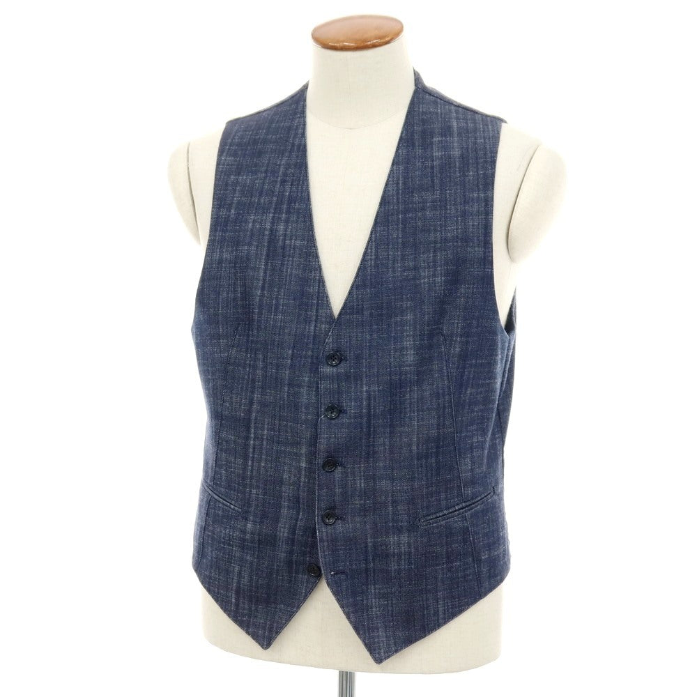 【中古】タリアトーレ TAGLIATORE TOMORROWLAND別注 コットンポリエステルポリウレタン カジュアル系ジレ ベスト ネイビー【 サイズ48 】【 状態ランクB 】【 メンズ 】