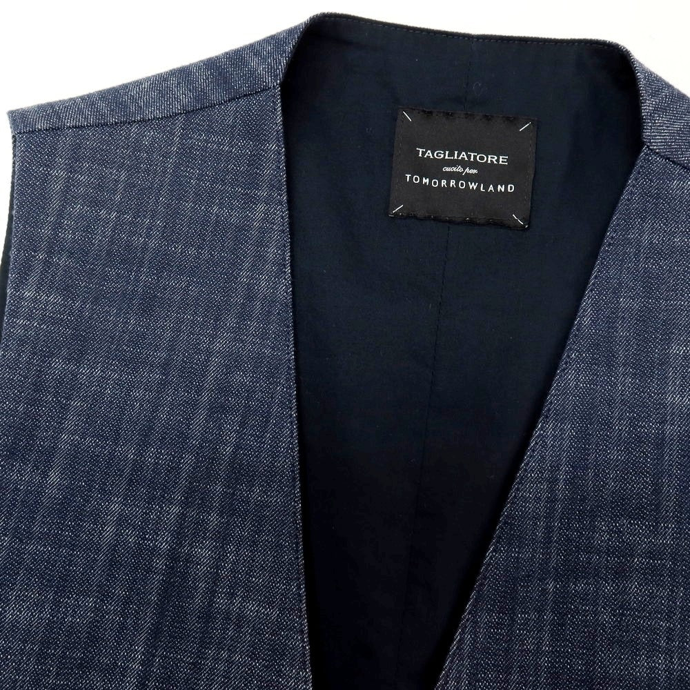 【中古】タリアトーレ TAGLIATORE TOMORROWLAND別注 コットンポリエステルポリウレタン カジュアル系ジレ ベスト ネイビー【サイズ48】【 状態ランクB 】【 メンズ 】